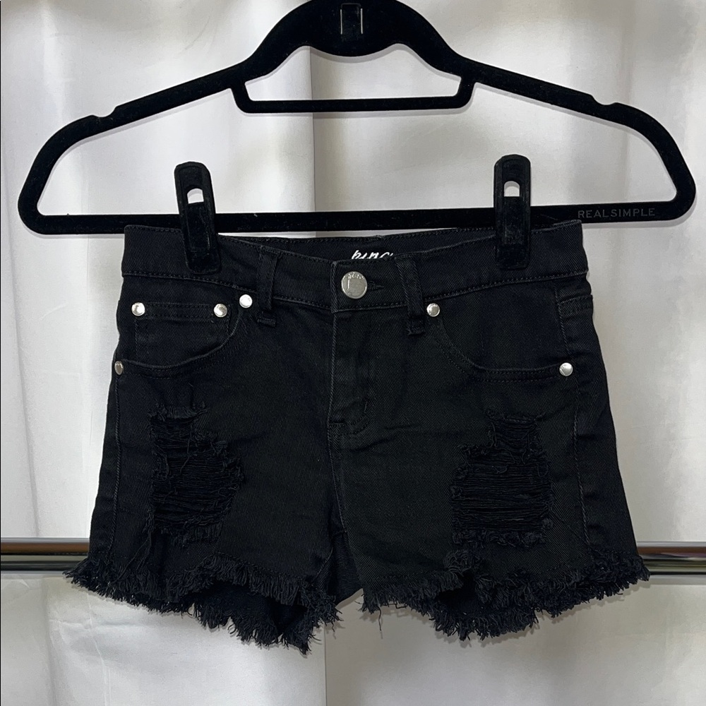 Pinc Premium girls Black distressed Denim Shorts size 12